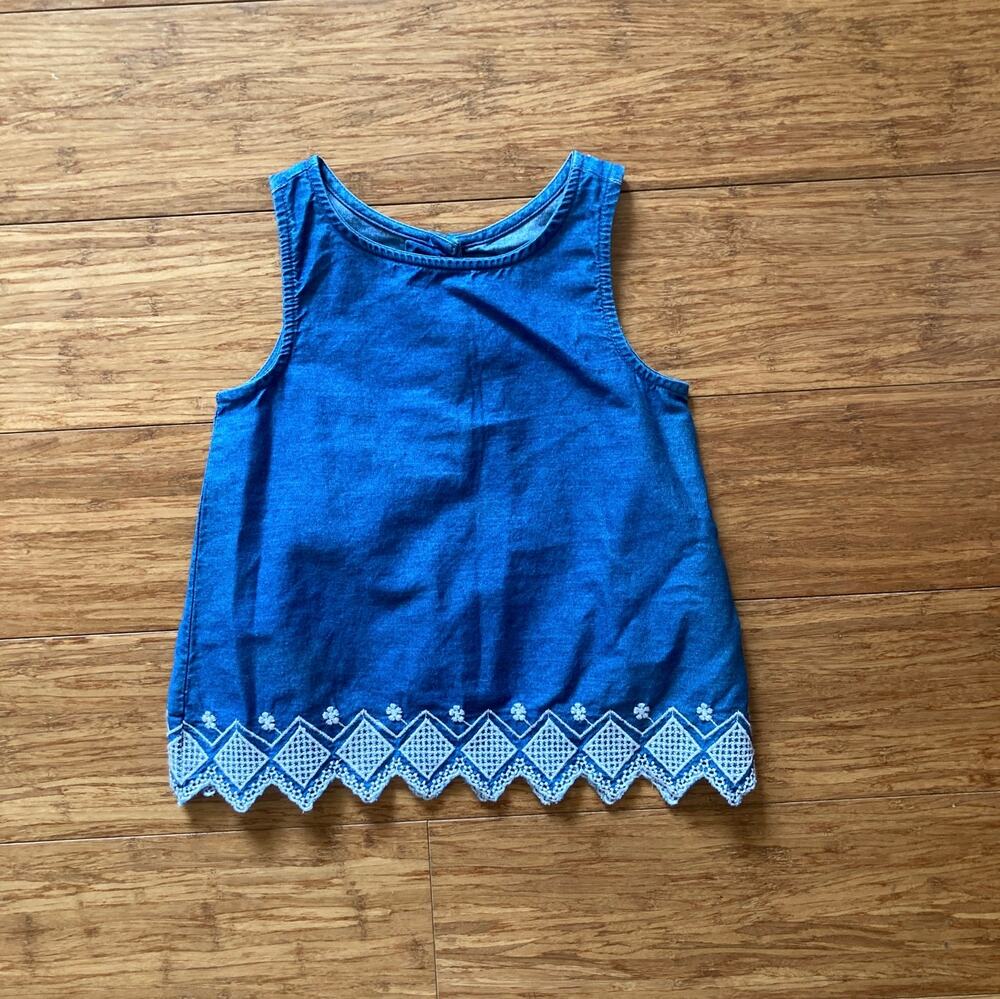 Old Navy Blue Embroidered Tunic Top, Size 2T